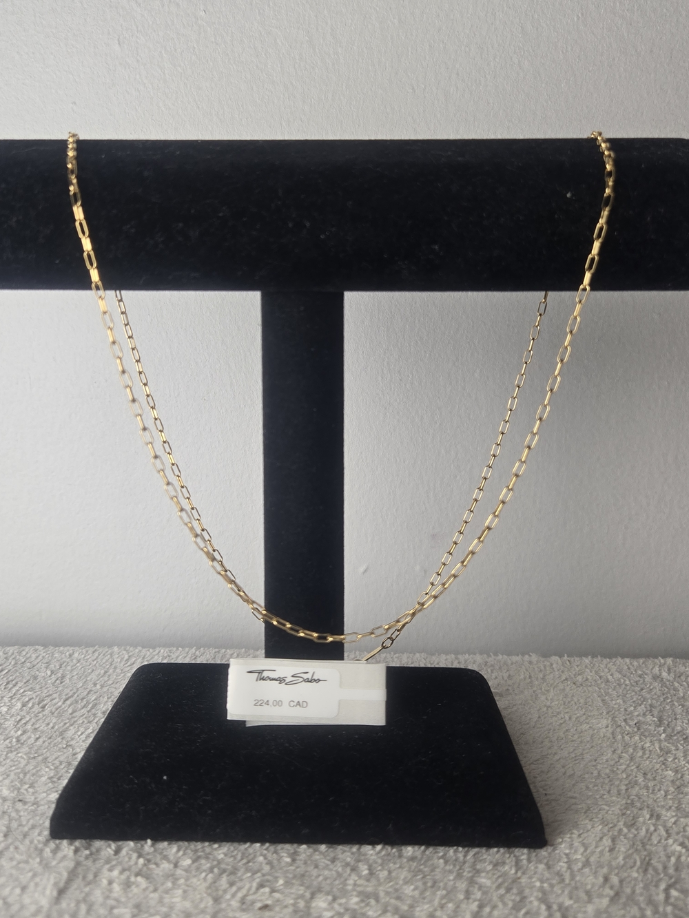Thomas Sabo Gold Double Layer Paperclip Necklace